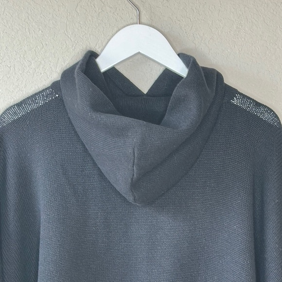 NWT Greyson Rowan Hooded Wool Cashmere Blend Black Poncho Size OS - Picture 5 of 13